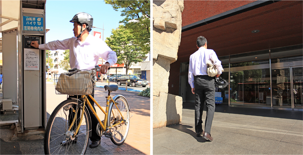 自転車ツーキニスト　高木 さん　通勤風景写真